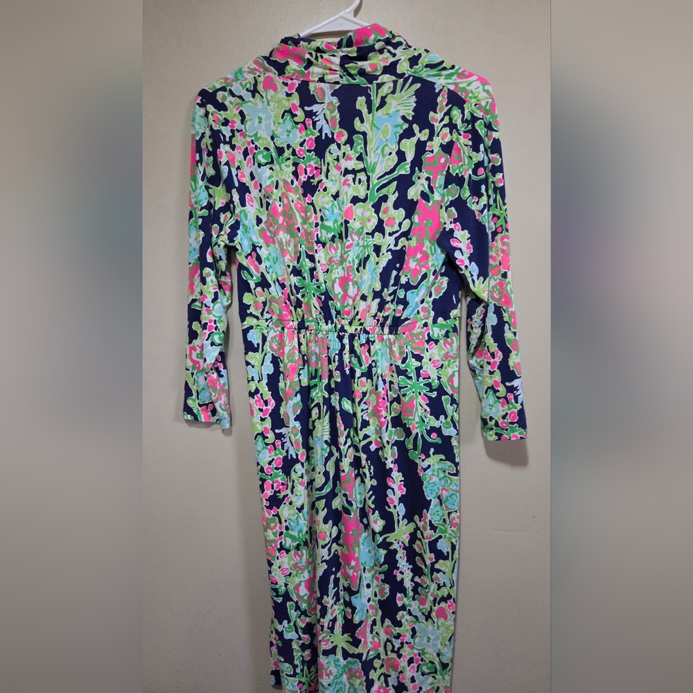 Lilly Pulitzer Women's Size Medium 3/4 Sleeve Dress, V-neck, Multicolored